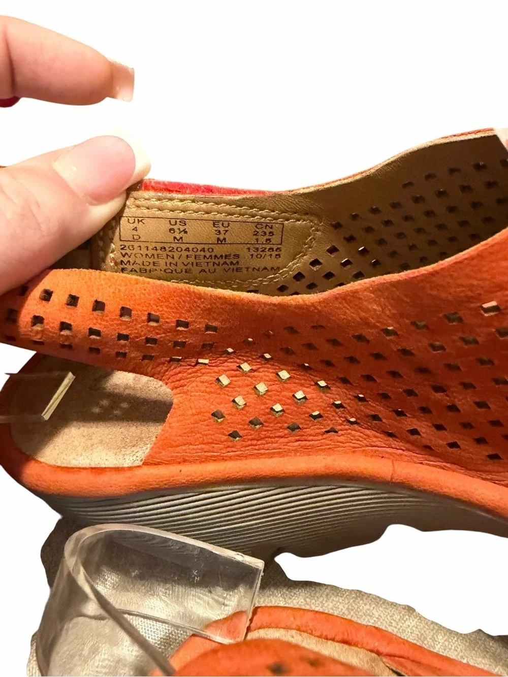 Clarks Coral Perforated Slingback Wedge Sandals